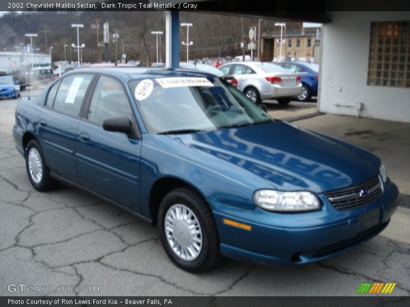 Dark Tropic Teal Metallic / Gray 2002 Chevrolet Malibu Sedan