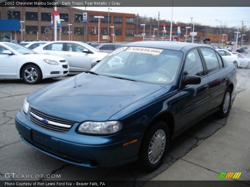 Dark Tropic Teal Metallic / Gray 2002 Chevrolet Malibu Sedan