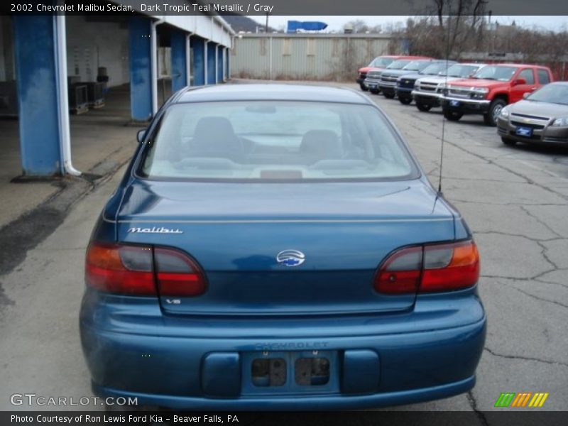 Dark Tropic Teal Metallic / Gray 2002 Chevrolet Malibu Sedan