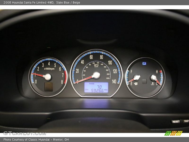 Slate Blue / Beige 2008 Hyundai Santa Fe Limited 4WD