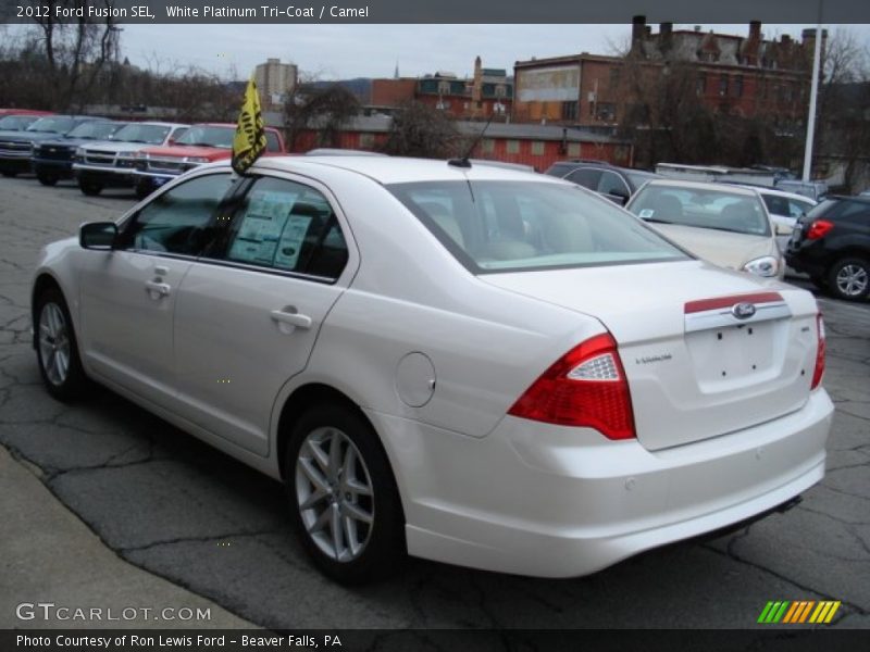 White Platinum Tri-Coat / Camel 2012 Ford Fusion SEL