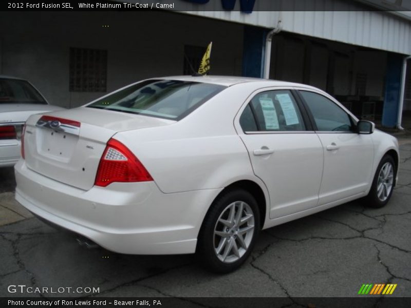White Platinum Tri-Coat / Camel 2012 Ford Fusion SEL