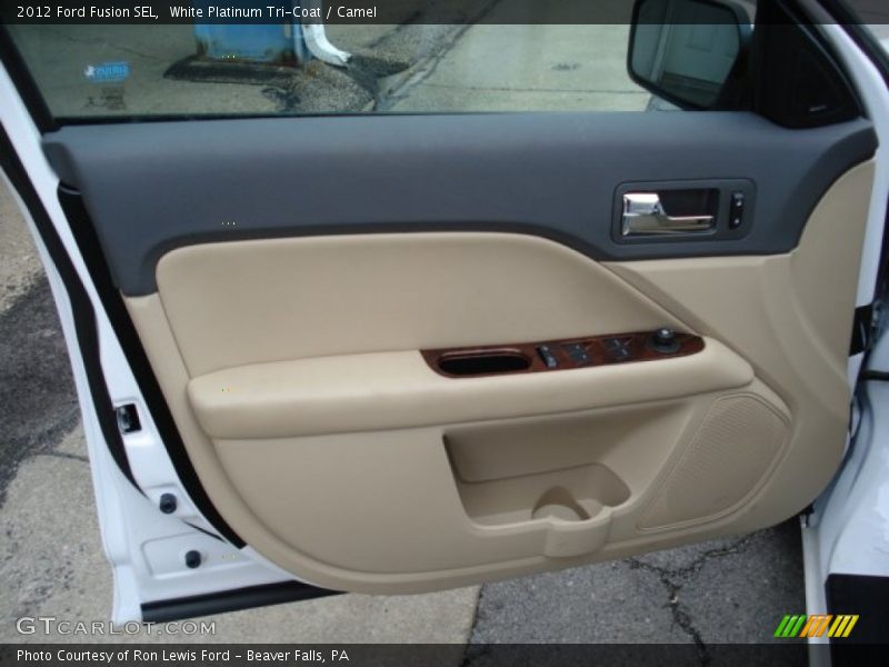 White Platinum Tri-Coat / Camel 2012 Ford Fusion SEL