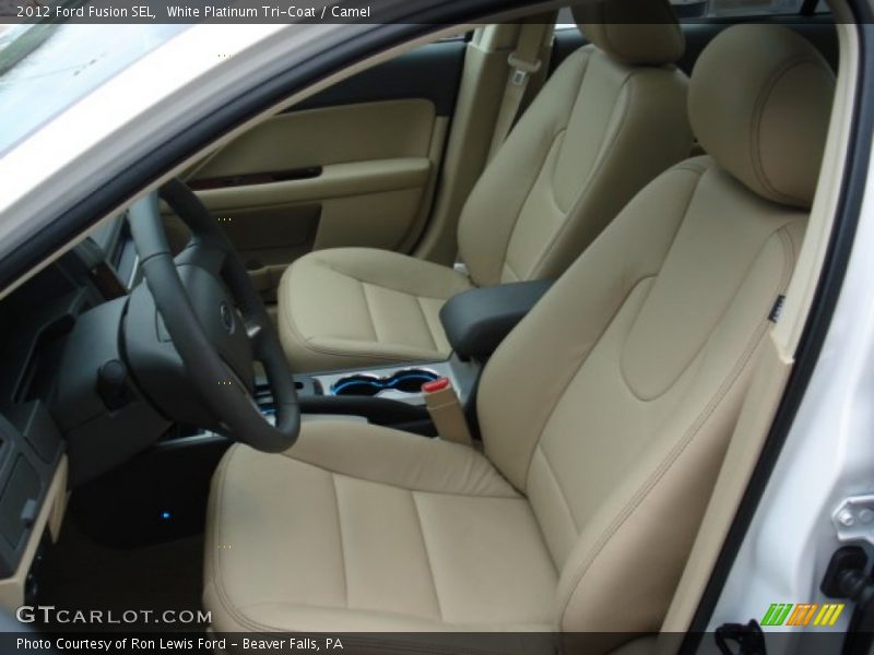 White Platinum Tri-Coat / Camel 2012 Ford Fusion SEL