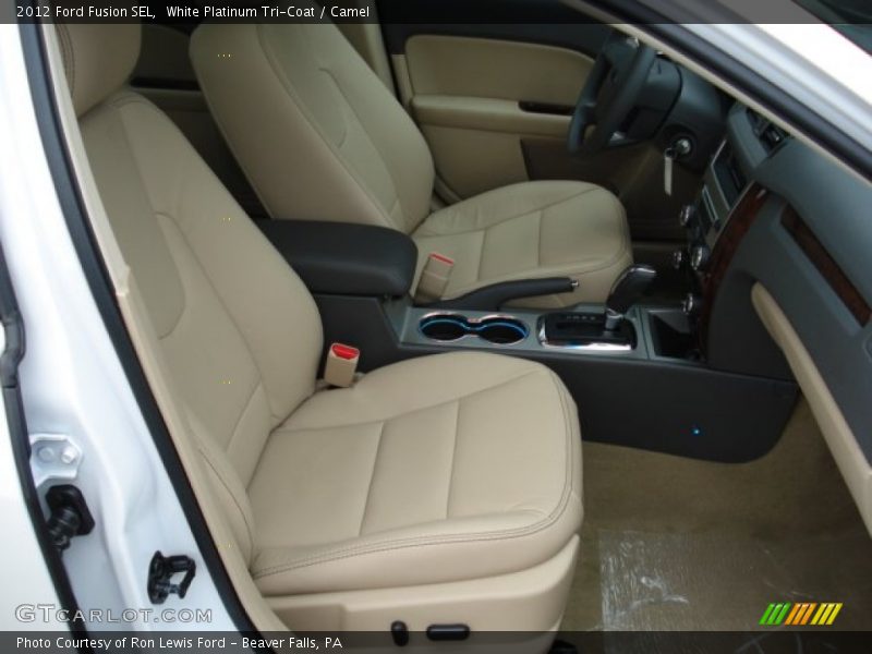 White Platinum Tri-Coat / Camel 2012 Ford Fusion SEL