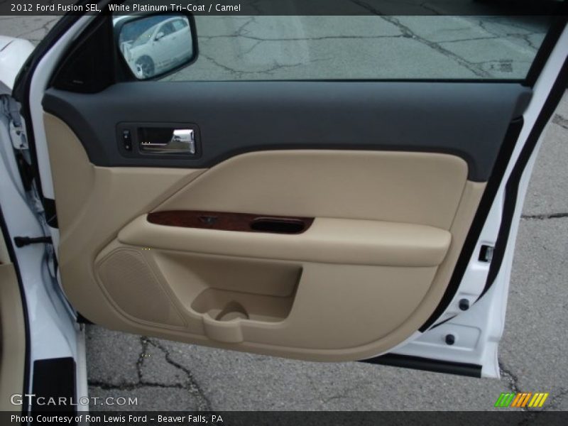 White Platinum Tri-Coat / Camel 2012 Ford Fusion SEL