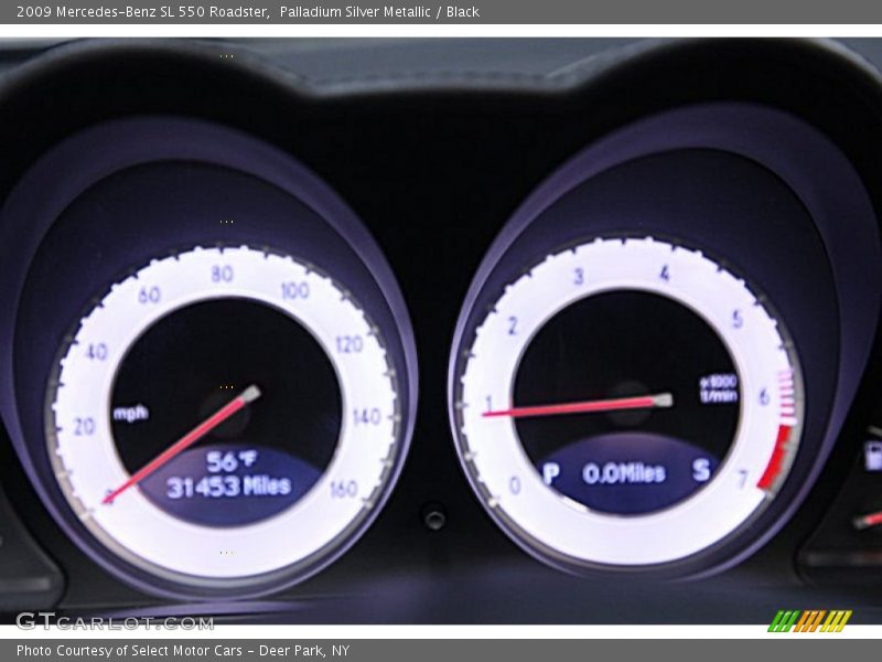Palladium Silver Metallic / Black 2009 Mercedes-Benz SL 550 Roadster