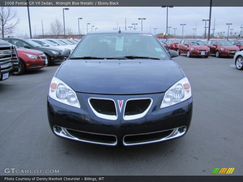 Midnight Blue Metallic / Ebony Black 2008 Pontiac G6 V6 Sedan