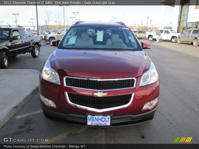 Red Jewel Metallic / Dark Gray/Light Gray 2011 Chevrolet Traverse LT AWD
