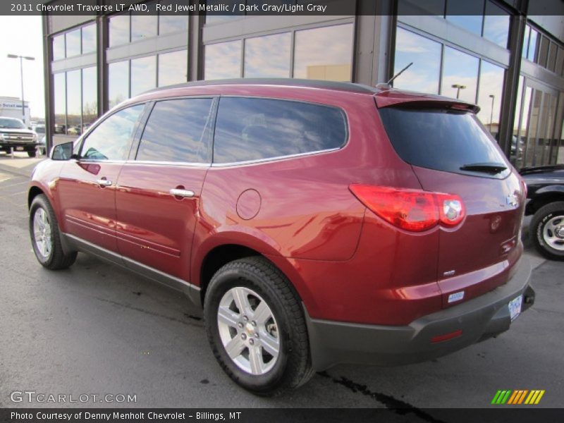 Red Jewel Metallic / Dark Gray/Light Gray 2011 Chevrolet Traverse LT AWD