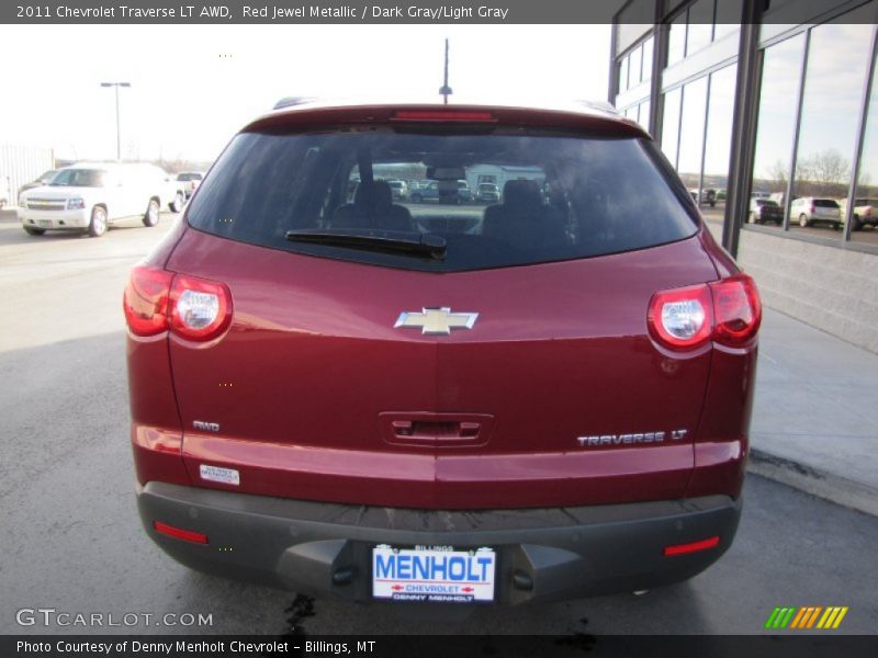 Red Jewel Metallic / Dark Gray/Light Gray 2011 Chevrolet Traverse LT AWD
