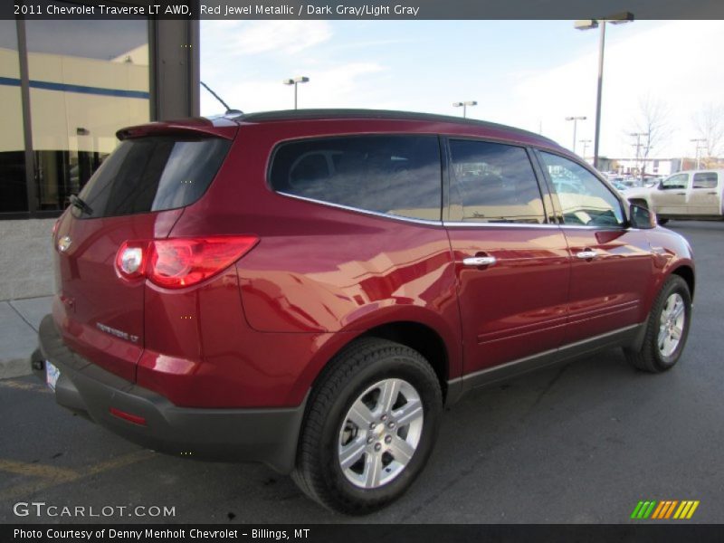 Red Jewel Metallic / Dark Gray/Light Gray 2011 Chevrolet Traverse LT AWD