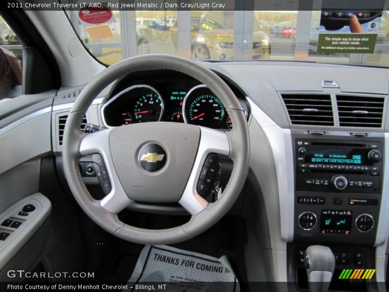 Red Jewel Metallic / Dark Gray/Light Gray 2011 Chevrolet Traverse LT AWD