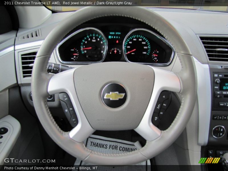 Red Jewel Metallic / Dark Gray/Light Gray 2011 Chevrolet Traverse LT AWD