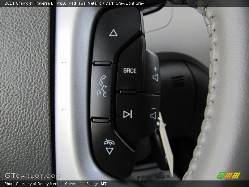Red Jewel Metallic / Dark Gray/Light Gray 2011 Chevrolet Traverse LT AWD