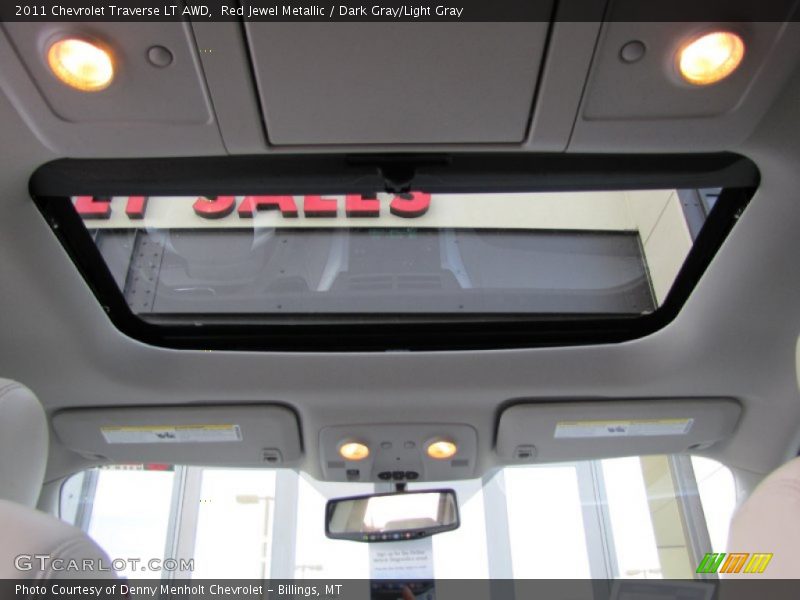 Red Jewel Metallic / Dark Gray/Light Gray 2011 Chevrolet Traverse LT AWD