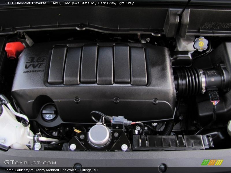 Red Jewel Metallic / Dark Gray/Light Gray 2011 Chevrolet Traverse LT AWD