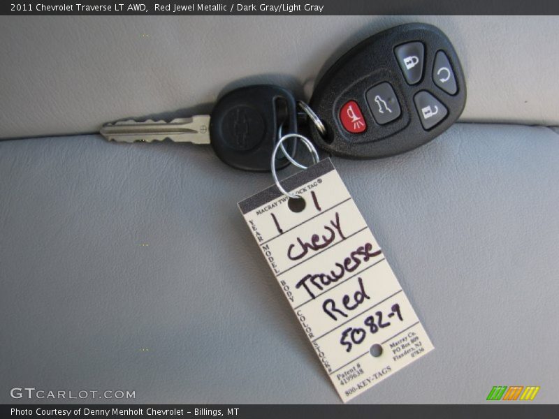 Red Jewel Metallic / Dark Gray/Light Gray 2011 Chevrolet Traverse LT AWD