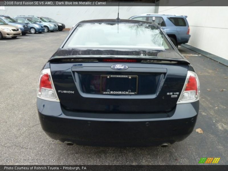 Dark Blue Ink Metallic / Camel 2008 Ford Fusion SE V6 AWD