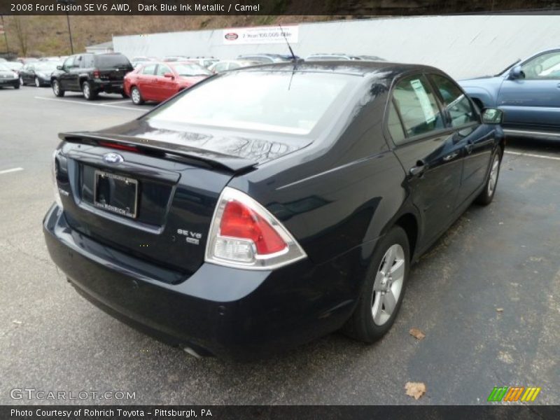 Dark Blue Ink Metallic / Camel 2008 Ford Fusion SE V6 AWD