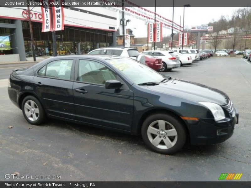 Dark Blue Ink Metallic / Camel 2008 Ford Fusion SE V6 AWD