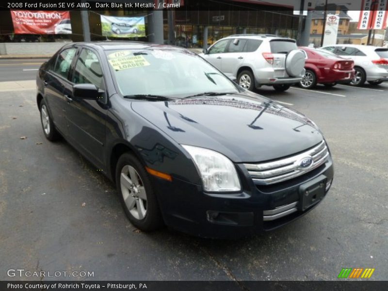 Dark Blue Ink Metallic / Camel 2008 Ford Fusion SE V6 AWD