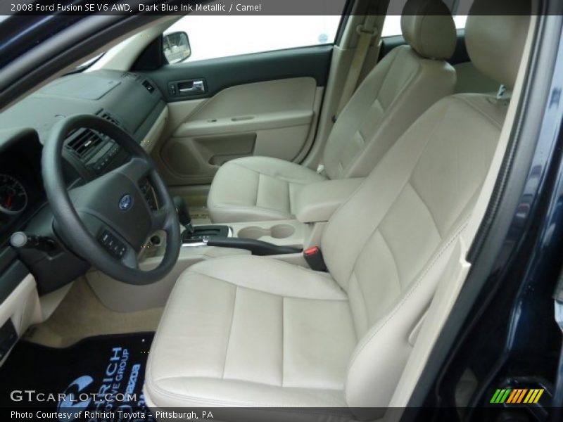 Dark Blue Ink Metallic / Camel 2008 Ford Fusion SE V6 AWD