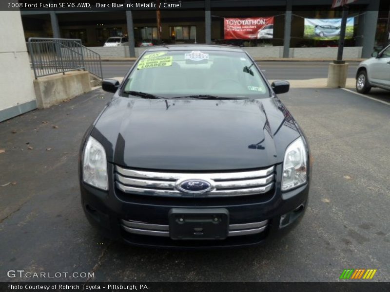 Dark Blue Ink Metallic / Camel 2008 Ford Fusion SE V6 AWD