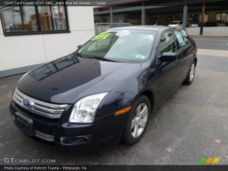 Dark Blue Ink Metallic / Camel 2008 Ford Fusion SE V6 AWD