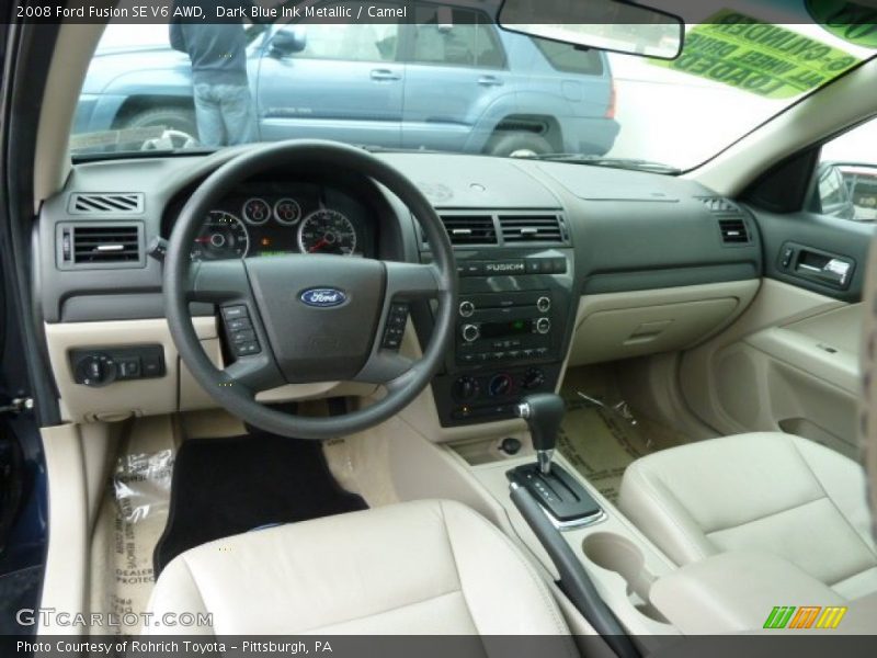 Dark Blue Ink Metallic / Camel 2008 Ford Fusion SE V6 AWD