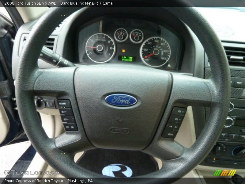 Dark Blue Ink Metallic / Camel 2008 Ford Fusion SE V6 AWD