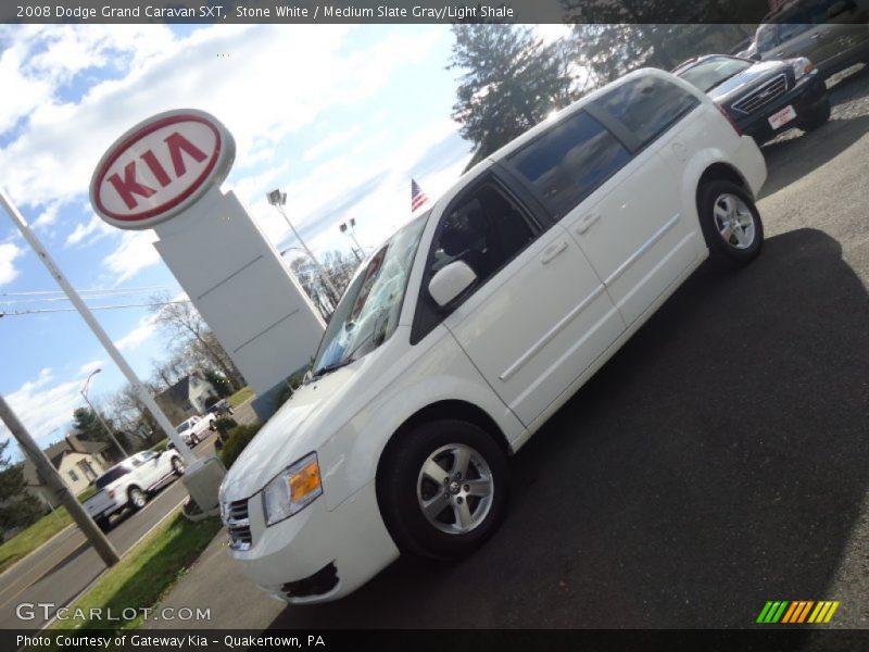 Stone White / Medium Slate Gray/Light Shale 2008 Dodge Grand Caravan SXT