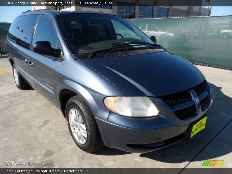 Steel Blue Pearlcoat / Taupe 2001 Dodge Grand Caravan Sport