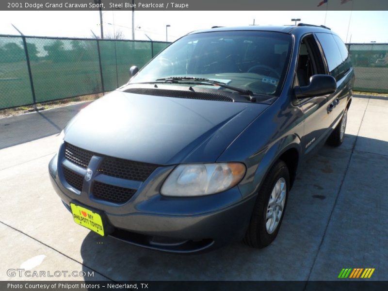 Steel Blue Pearlcoat / Taupe 2001 Dodge Grand Caravan Sport