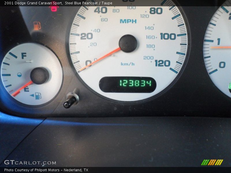 Steel Blue Pearlcoat / Taupe 2001 Dodge Grand Caravan Sport