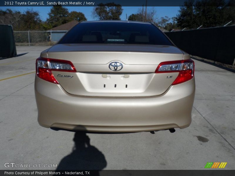 Sandy Beach Metallic / Ivory 2012 Toyota Camry LE