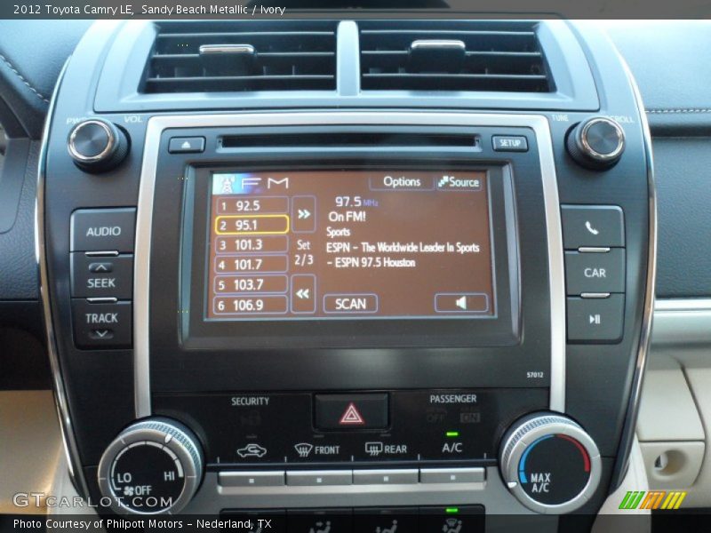 Sandy Beach Metallic / Ivory 2012 Toyota Camry LE