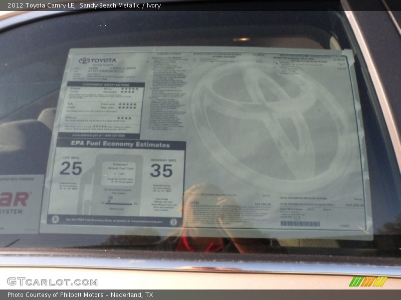 Sandy Beach Metallic / Ivory 2012 Toyota Camry LE