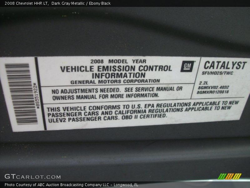 Dark Gray Metallic / Ebony Black 2008 Chevrolet HHR LT