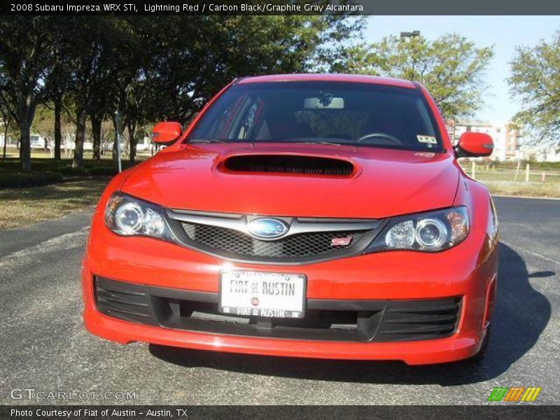 Lightning Red / Carbon Black/Graphite Gray Alcantara 2008 Subaru Impreza WRX STi