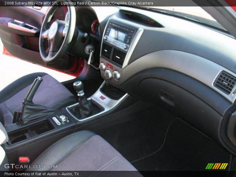 Lightning Red / Carbon Black/Graphite Gray Alcantara 2008 Subaru Impreza WRX STi