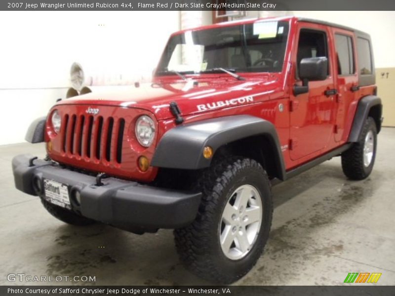 Flame Red / Dark Slate Gray/Medium Slate Gray 2007 Jeep Wrangler Unlimited Rubicon 4x4