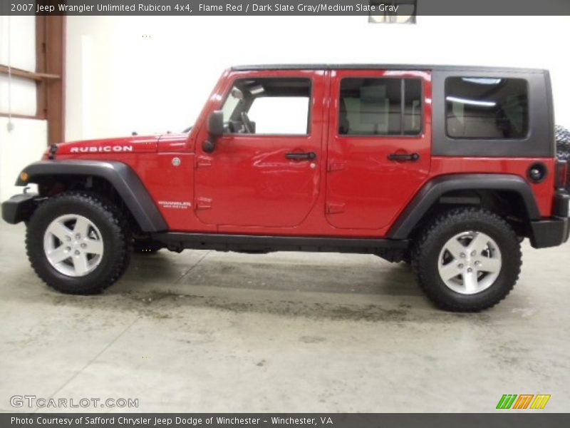 Flame Red / Dark Slate Gray/Medium Slate Gray 2007 Jeep Wrangler Unlimited Rubicon 4x4