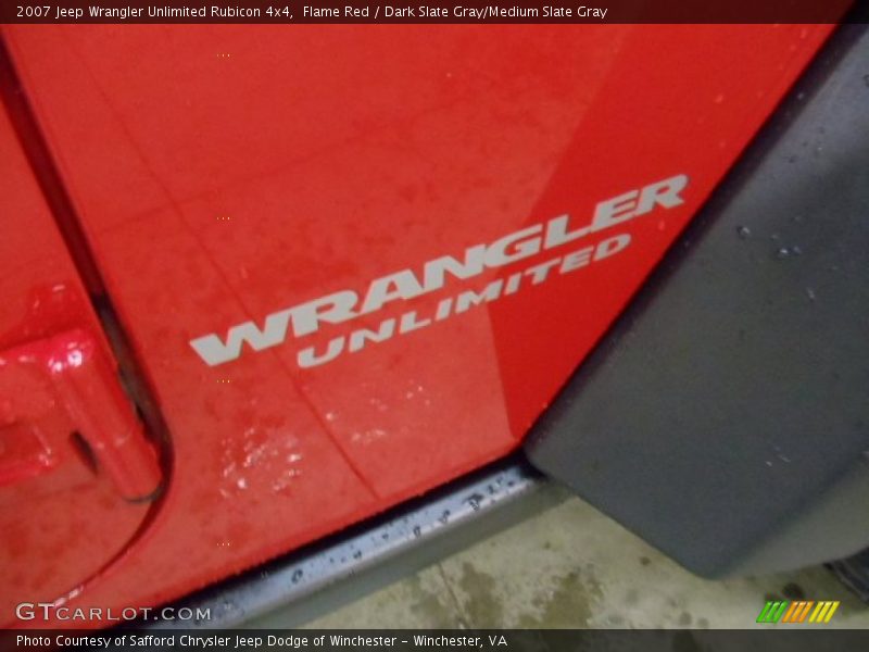 Flame Red / Dark Slate Gray/Medium Slate Gray 2007 Jeep Wrangler Unlimited Rubicon 4x4