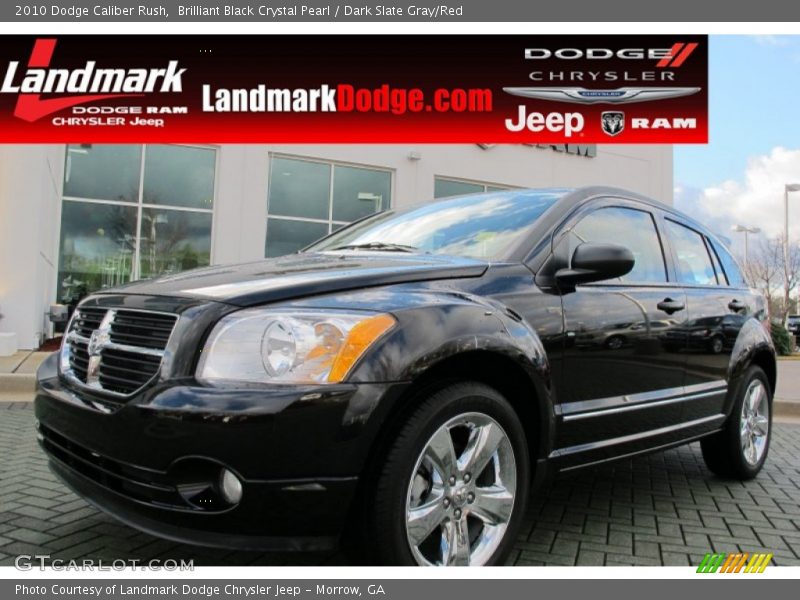 Brilliant Black Crystal Pearl / Dark Slate Gray/Red 2010 Dodge Caliber Rush