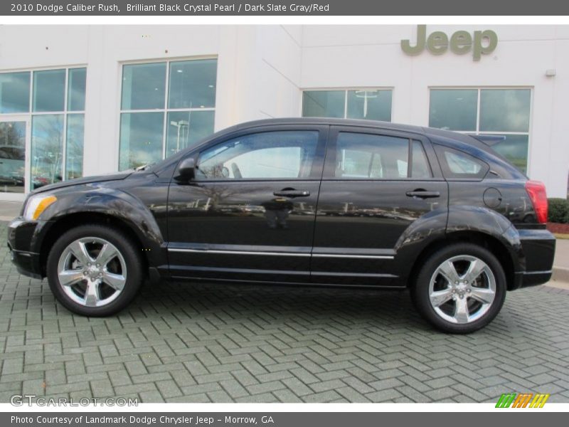 Brilliant Black Crystal Pearl / Dark Slate Gray/Red 2010 Dodge Caliber Rush