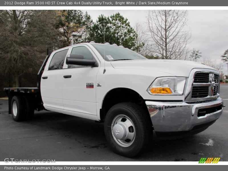 Bright White / Dark Slate/Medium Graystone 2012 Dodge Ram 3500 HD ST Crew Cab 4x4 Dually Utility Truck