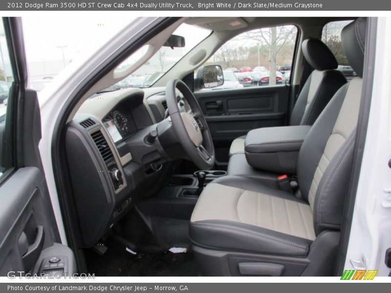 Bright White / Dark Slate/Medium Graystone 2012 Dodge Ram 3500 HD ST Crew Cab 4x4 Dually Utility Truck
