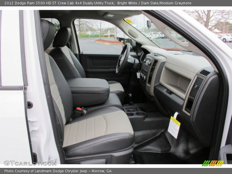 Bright White / Dark Slate/Medium Graystone 2012 Dodge Ram 3500 HD ST Crew Cab 4x4 Dually Utility Truck