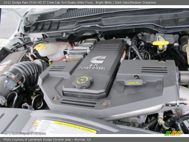 Bright White / Dark Slate/Medium Graystone 2012 Dodge Ram 3500 HD ST Crew Cab 4x4 Dually Utility Truck